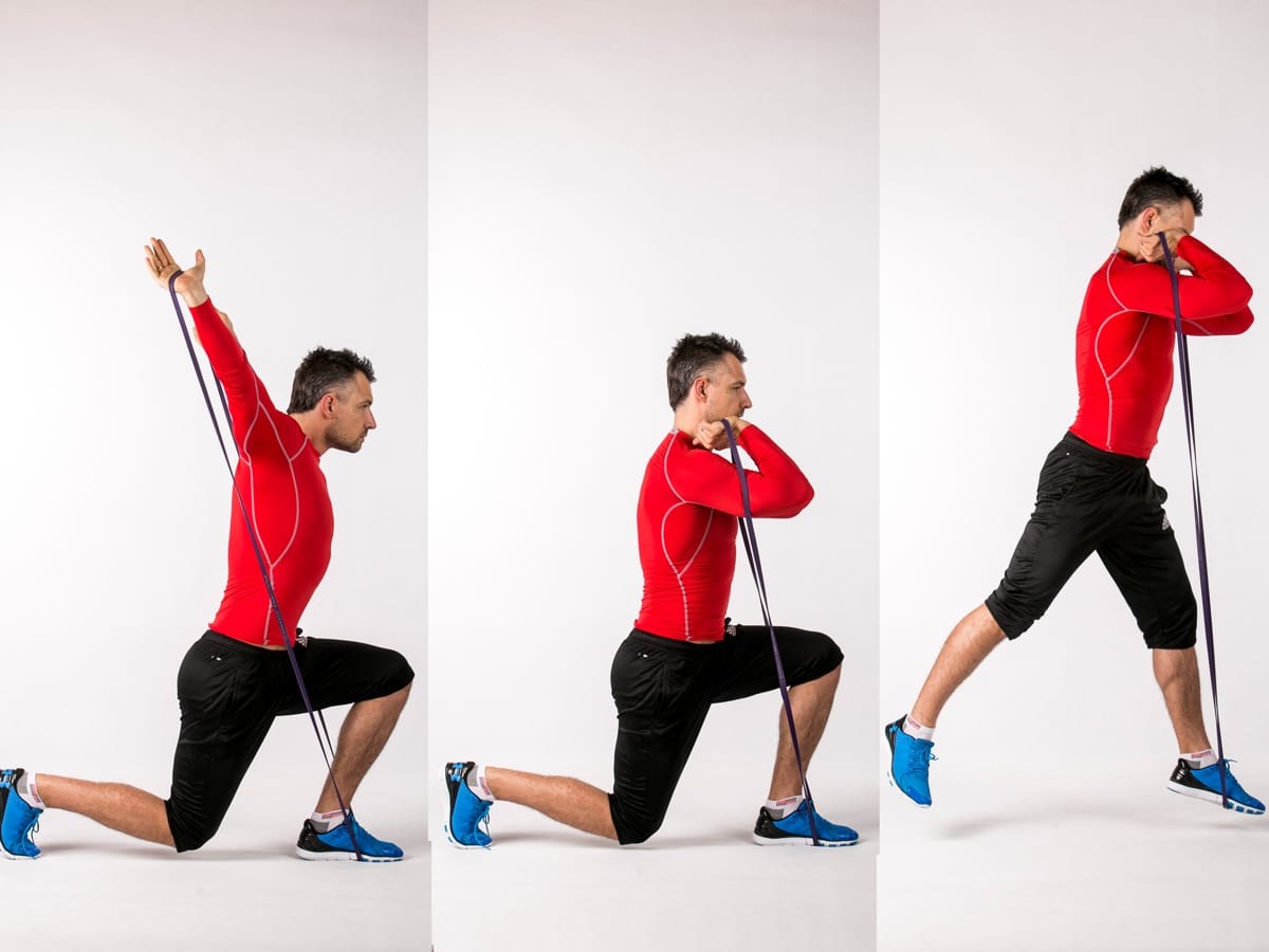 Split Band Squat Jump Press