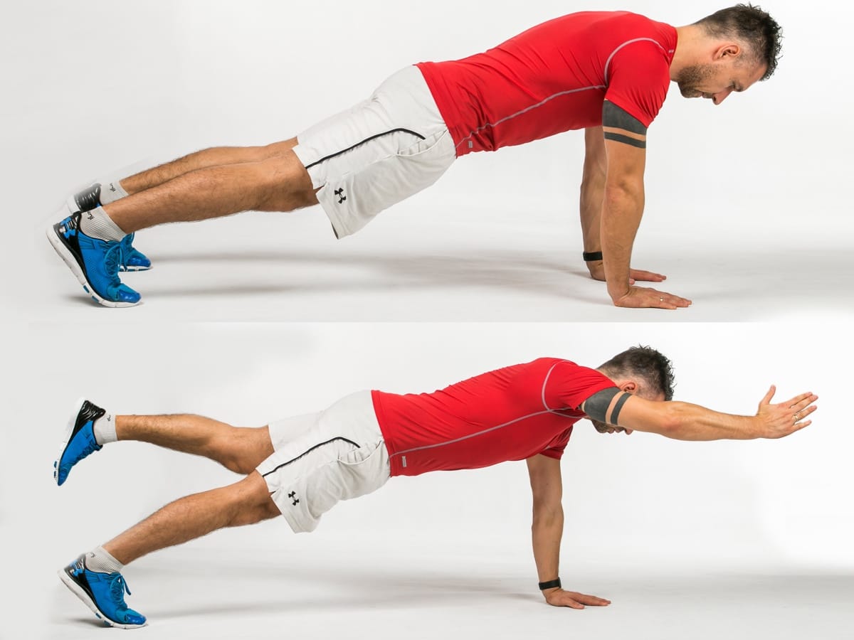 Plank with Arm/Leg Lifts