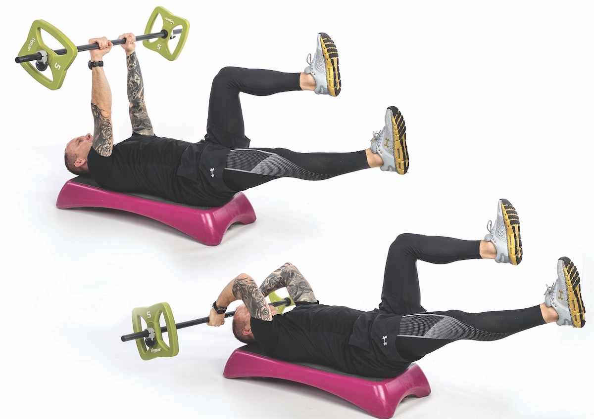 Lying Triceps Press Single Leg