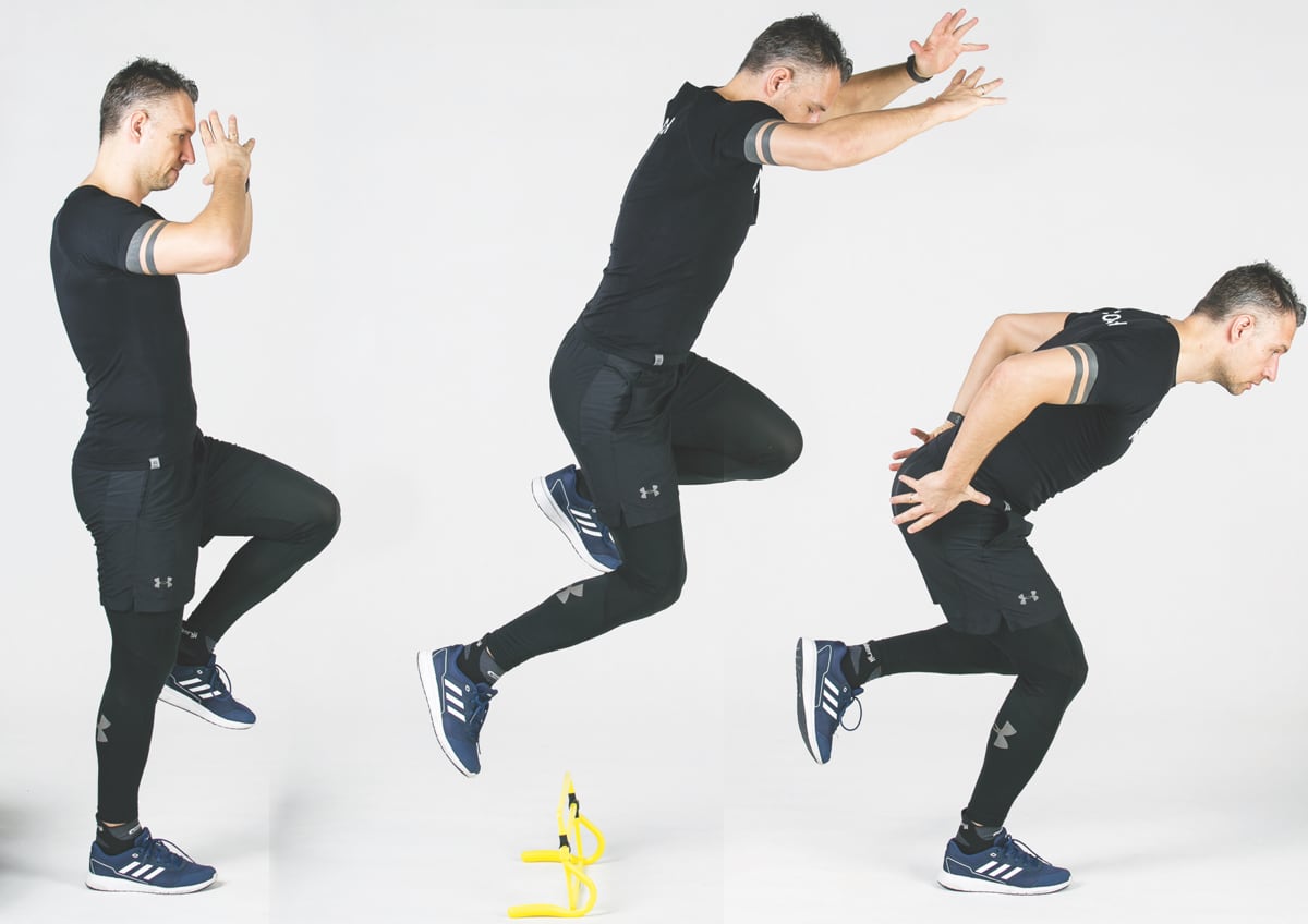 Wyskok przez płotek jednonóż bez zamachu