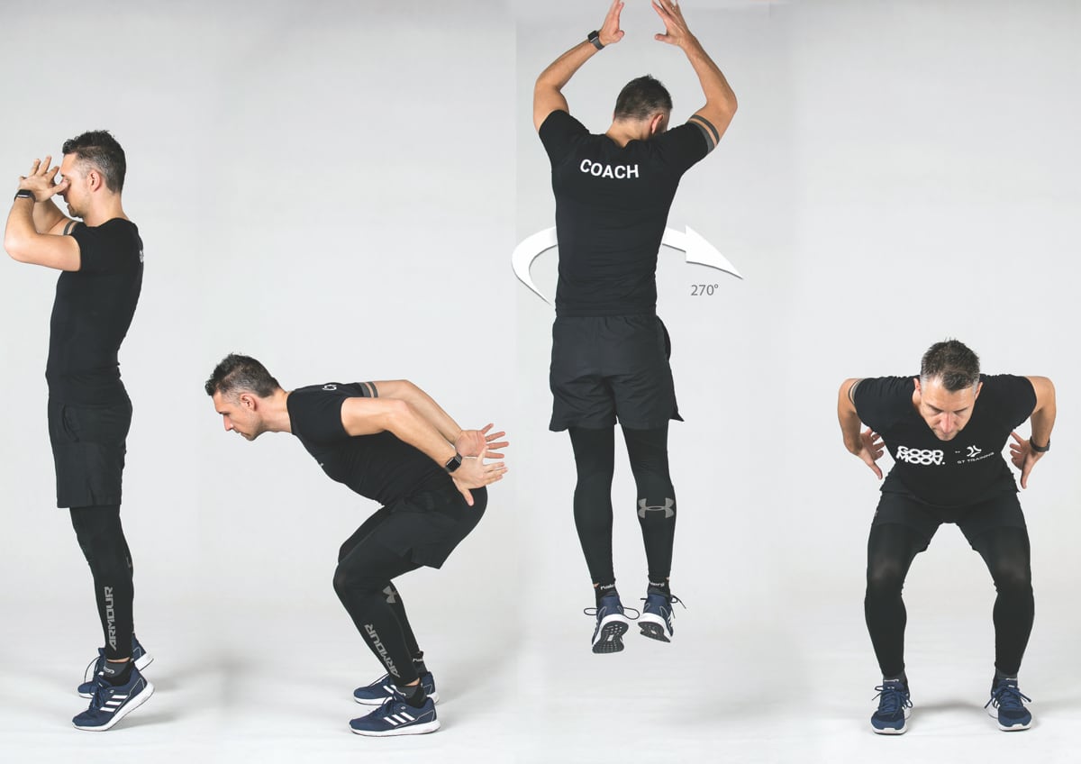 Rotacja wertykalnie 270º wyskok