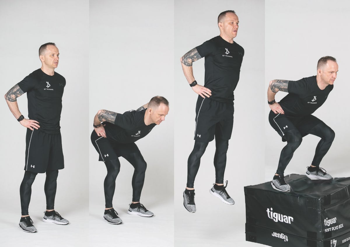 Wyskok na box obunóż bez zamachu