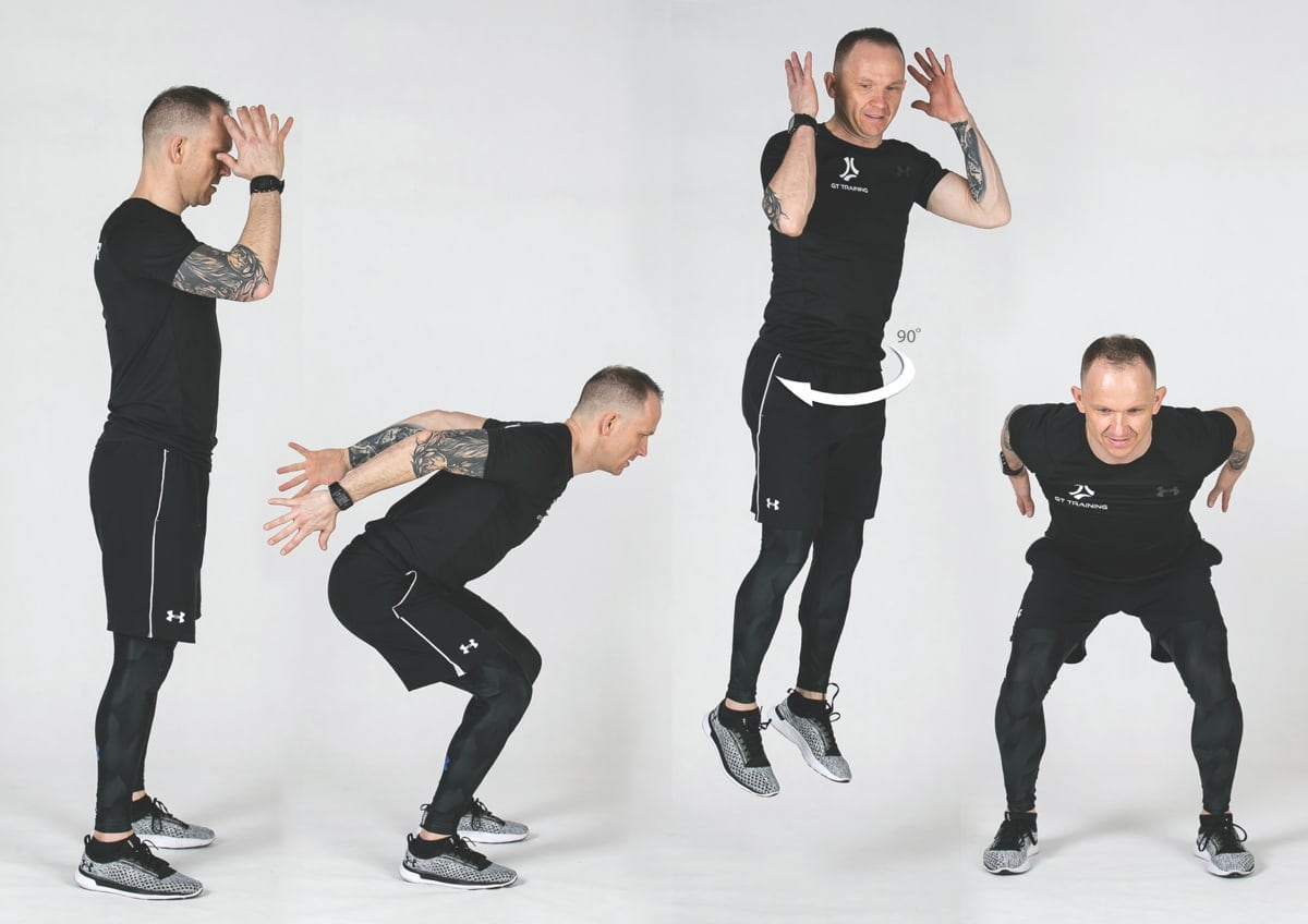 Quarter Turn Squat Jump