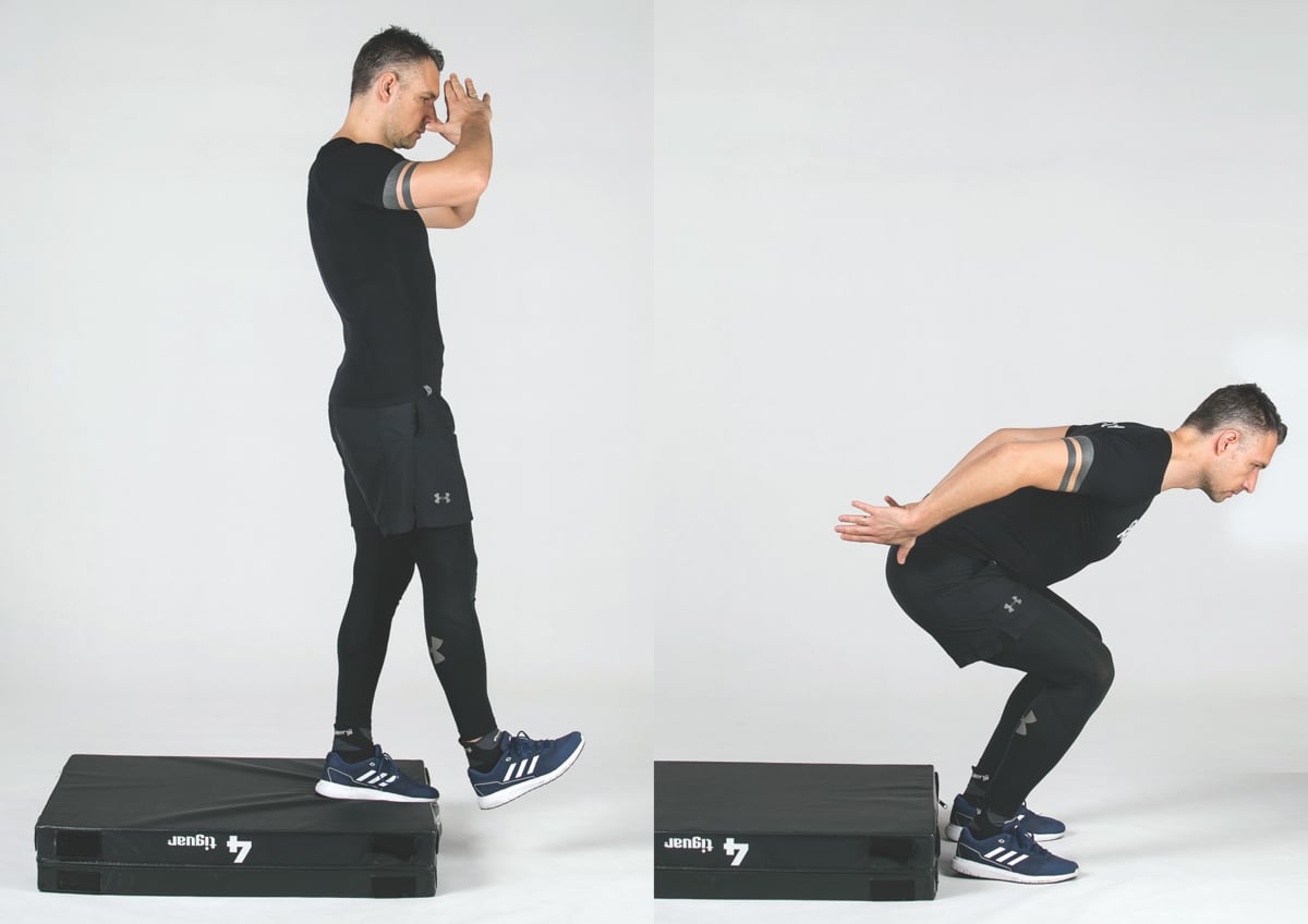 Zeskok z boxa obunóż i lądowanie