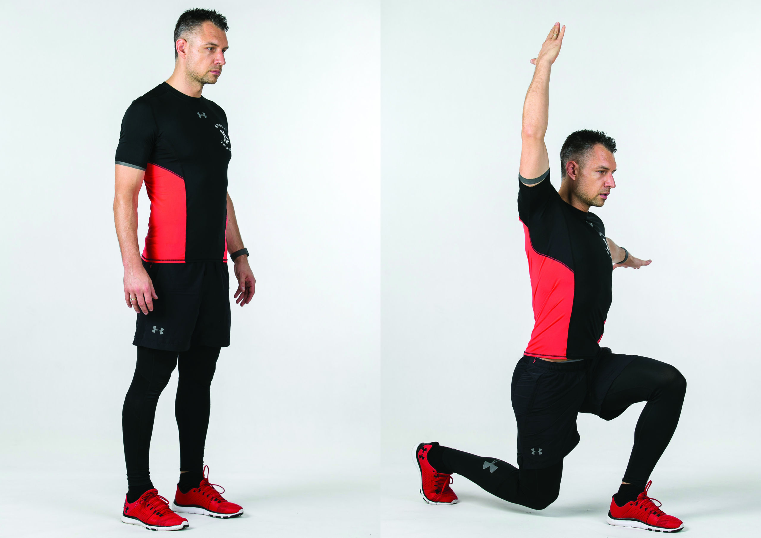 Back lunge raised hand